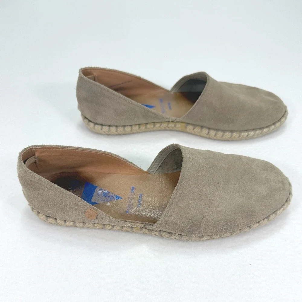 Verbenas Carmen Serraje Piedra Espadrille Flats US 9 9.5 EU 40 Tan Beige Suede
